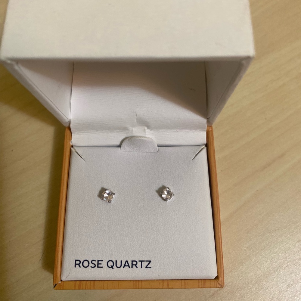 Kohls Made For You Lab Grown Diamonds Rose Quartz Sterling Silver Earrings